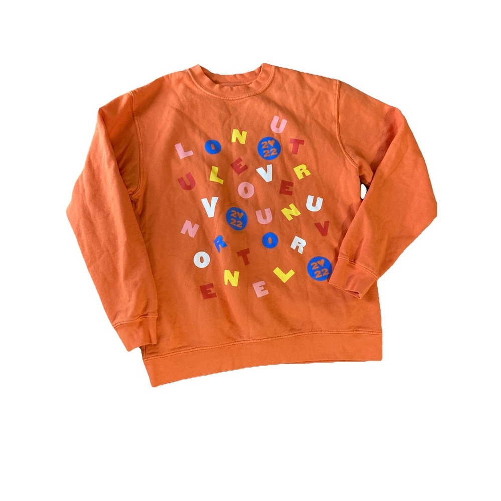 Harry Styles Love On Tour 2022 Love Soup Sweatshirt Size Medium Orange Alphabet